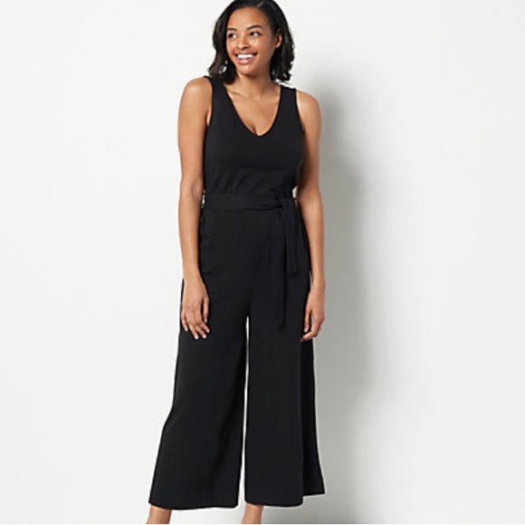 Encore by Idina Menzel Petite V-Neck Jumpsuit-M - Picture 1 of 7